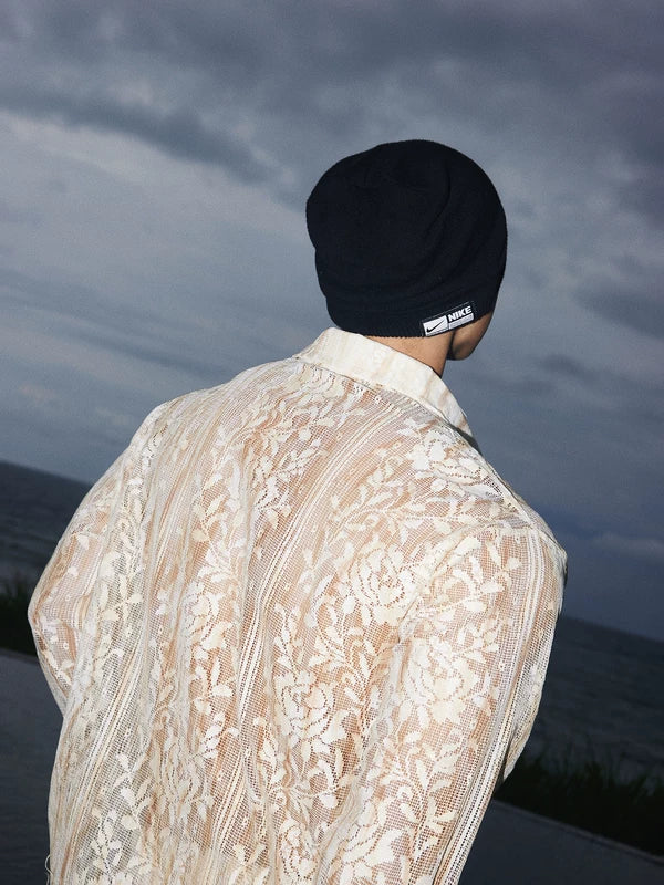 Lace Long-Sleeve Floral Sheer Shirt 5