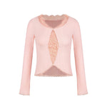 6194573606797,6194573606798,6194573606799, Lace Panel Ribbed Long Sleeve Knit Top