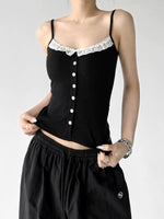 Lace Trim Button Front Camisole Top 3