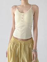 Lace Trim Ribbed Button Camisole Top 5