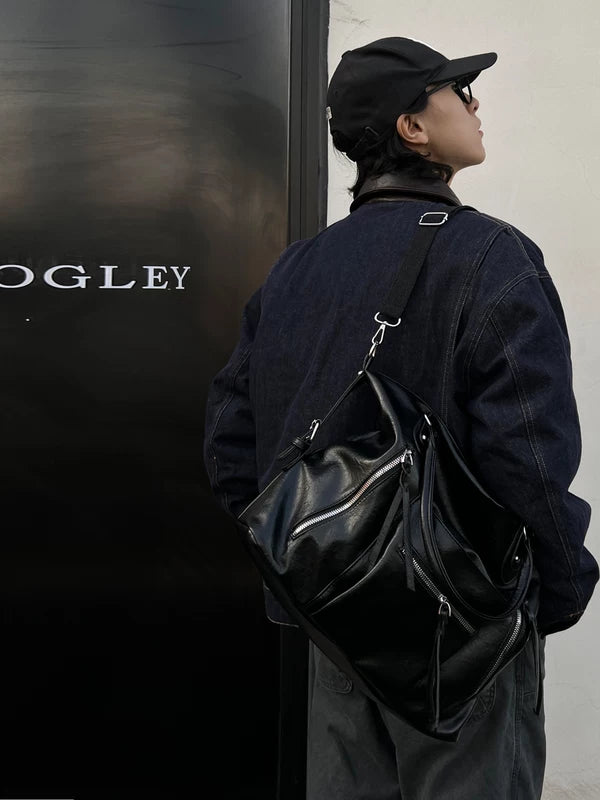 Large Capacity Retro Leather Shoulder Crossbody Bag 2