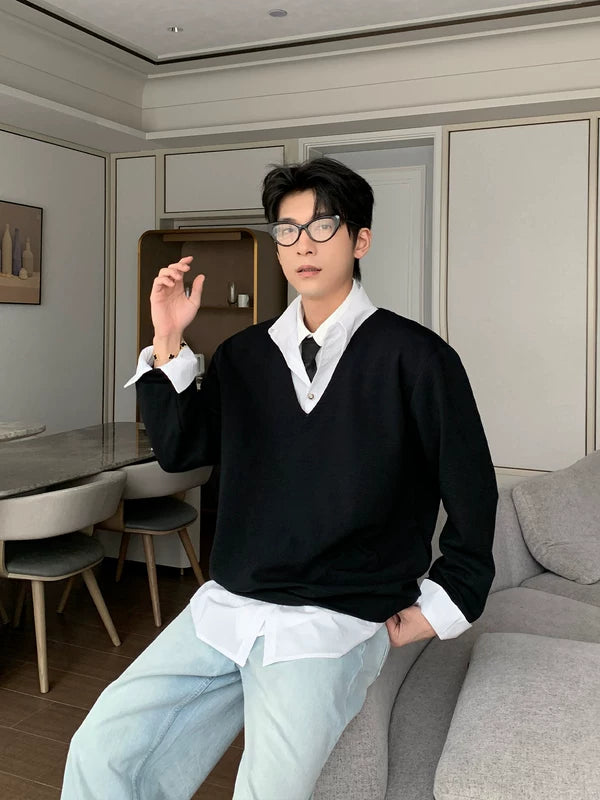 Layered College Style Two-Piece Shirt 4