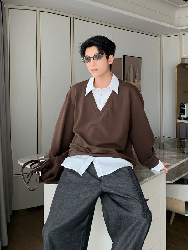 Layered College Style Two-Piece Shirt 5