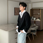 6036416381198,6036416381199,6036416381200,6036416381201, Layered College Style Two-Piece Shirt