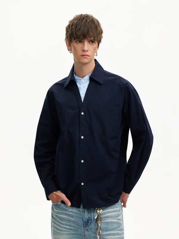 Layered Long Sleeve Button Front Shirt 2