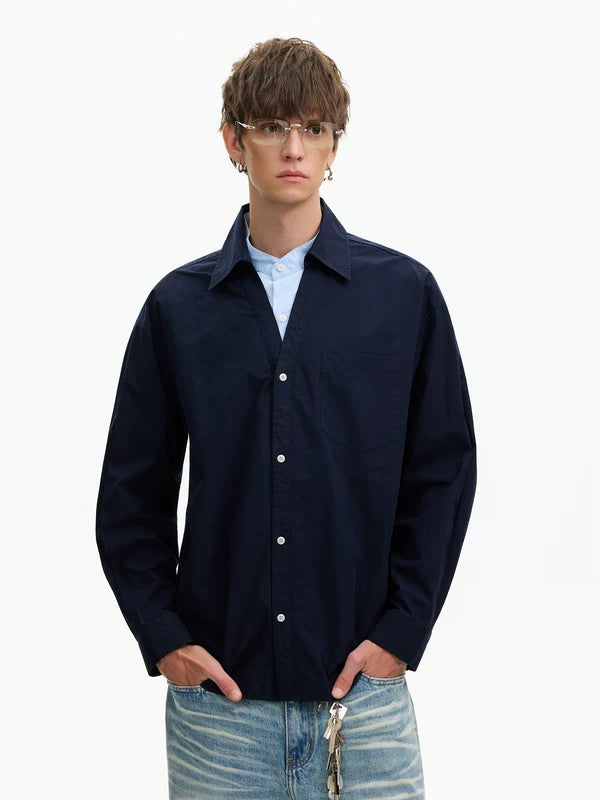 Layered Long Sleeve Button Front Shirt 3