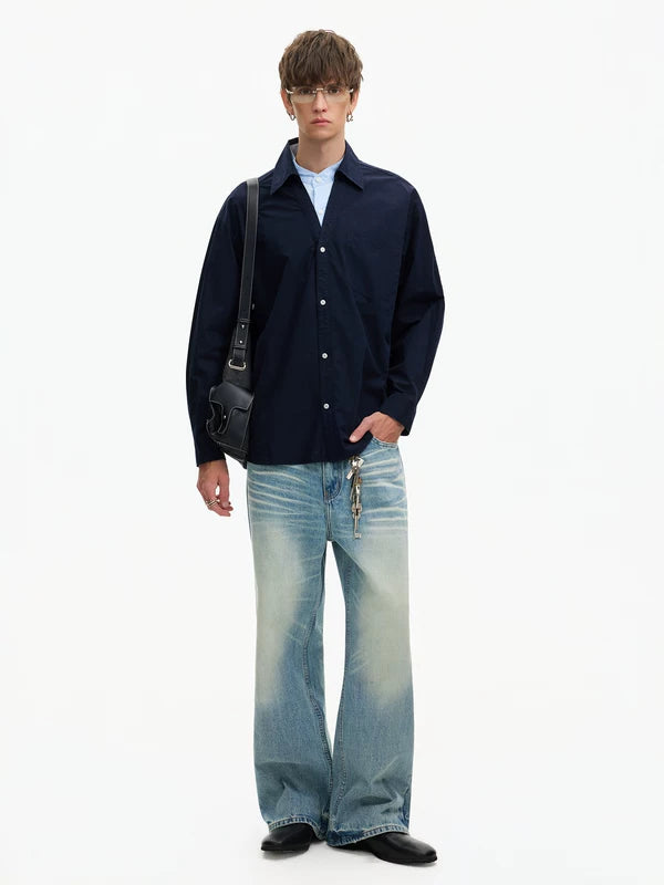 Layered Long Sleeve Button Front Shirt 5