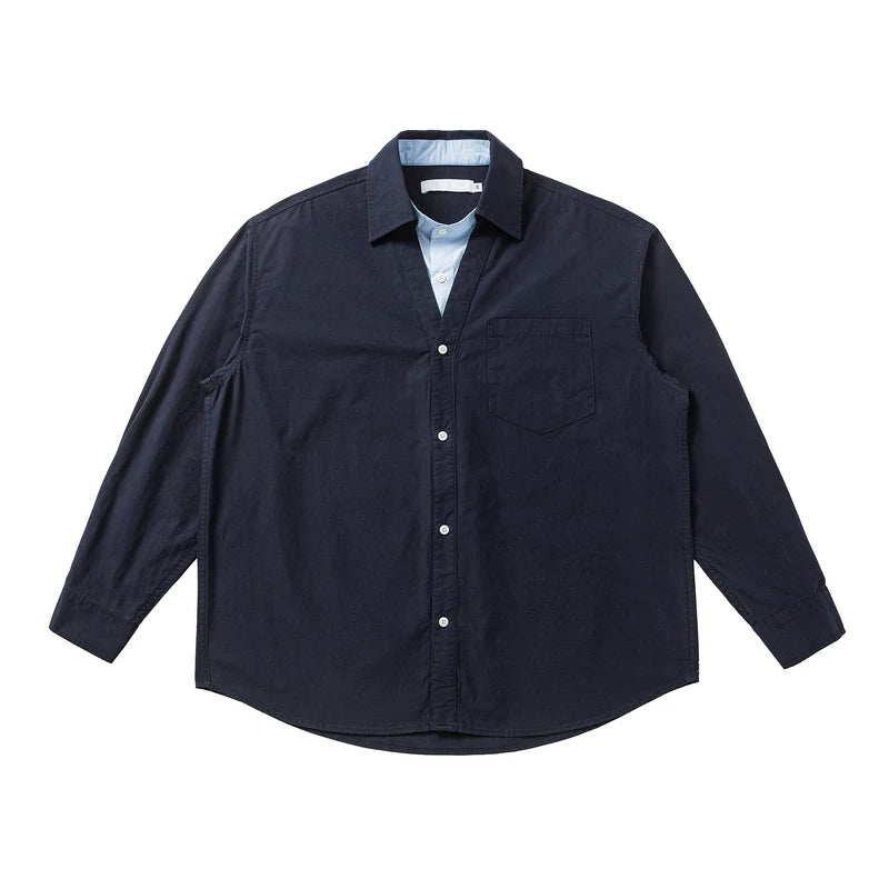 6026924256533,6026924256534,6026924256535,6026924256536, Layered Long Sleeve Button Front Shirt