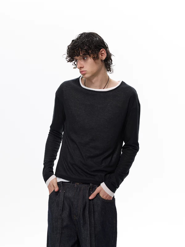 Layered Look Long Sleeve T-Shirt 3
