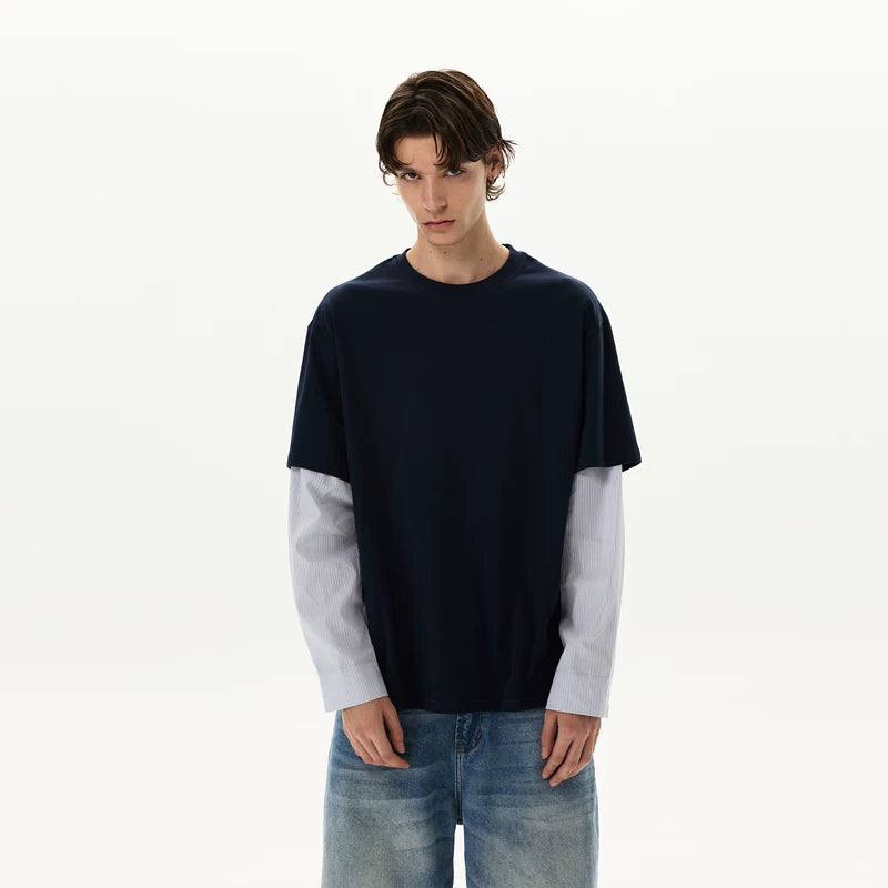 ,1627207:28866,6002911057979,1627207:28866,6002911057980,1627207:28866,6002911057981,1627207:28866,6002911057982,6002911057979,6002911057980,6002911057981,6002911057982, Layered Patchwork Long Sleeve T-Shirt