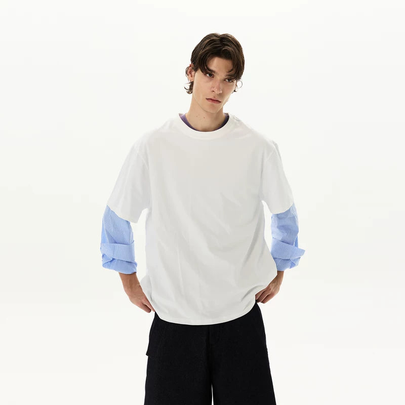 ,1627207:28320,6002911057975,1627207:28320,6002911057976,1627207:28320,6002911057977,1627207:28320,6002911057978,6002911057975,6002911057976,6002911057977,6002911057978, Layered Patchwork Long Sleeve T-Shirt