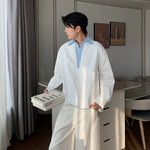 6192166550744,6192166550745,6192166550746,6192166550747, Layered Pullover Shirt with Inner Collar