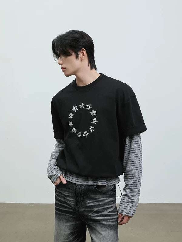 Layered Star Print Long Sleeve T-Shirt 3