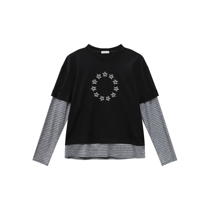 6196148871838,6196148871839,6196148871840, Layered Star Print Long Sleeve T-Shirt