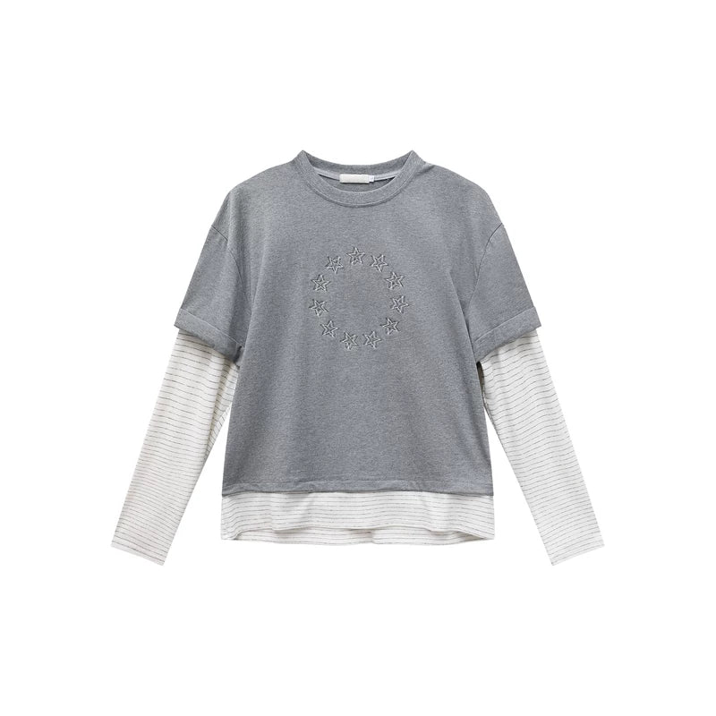 6030705668694,6030705668695,6030705668696, Layered Star Print Long Sleeve T-Shirt