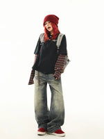 Layered Striped Sleeve Polo Long-Sleeve Top 4