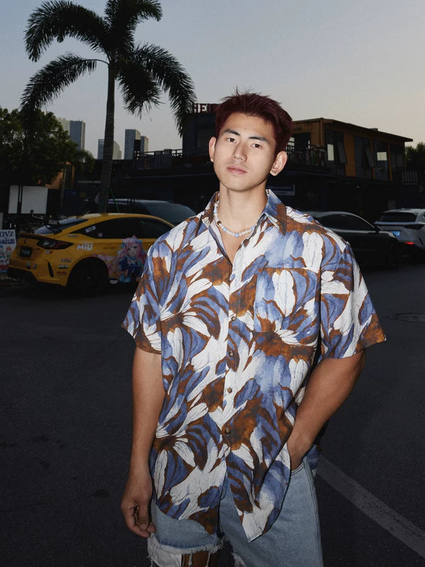 Leaf Print Resort Short-Sleeve Shirt 1