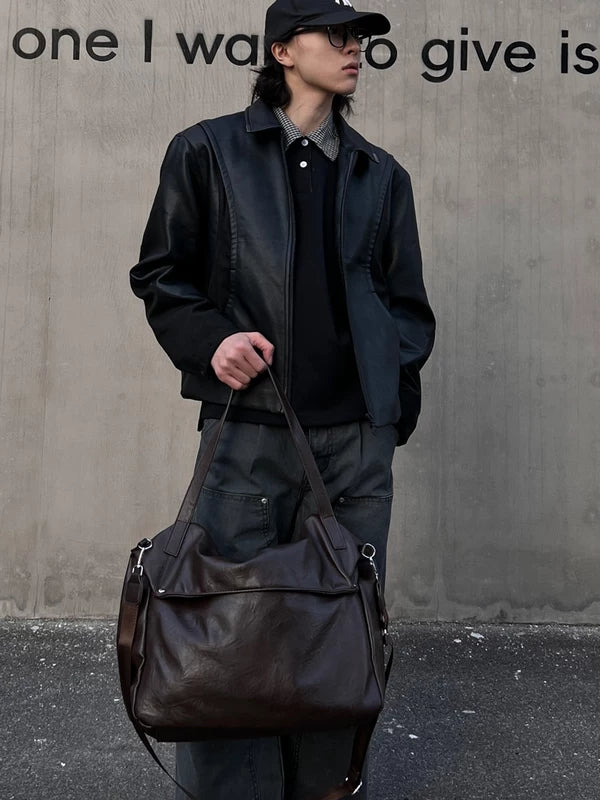 Leather Commuter Tote Shoulder Crossbody Bag 2