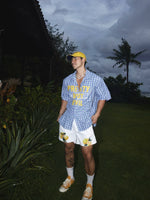 Lemon Print Elastic Waist Beach Pants 2