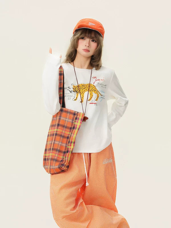 Leopard Graphic Long Sleeve Turtleneck Top 4