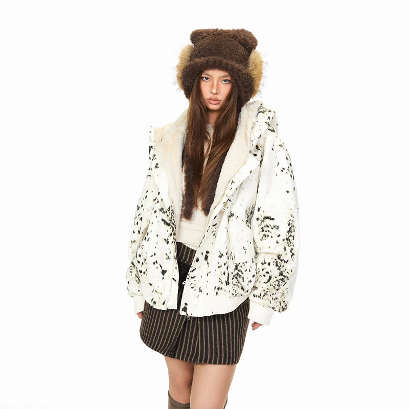 Leopard Print Hooded Puffer Jacket 2
