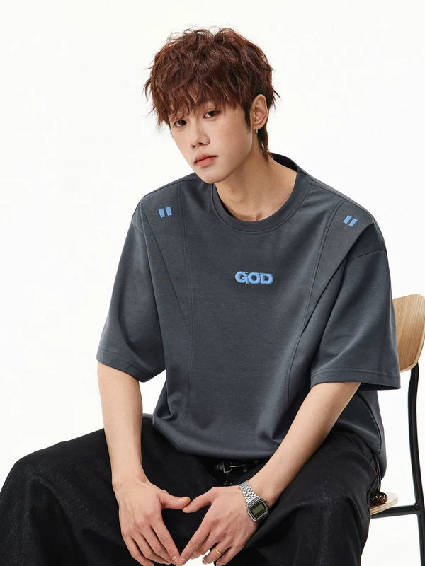 Letter Embroidered Loose Fit Short Sleeve T-Shirt 5