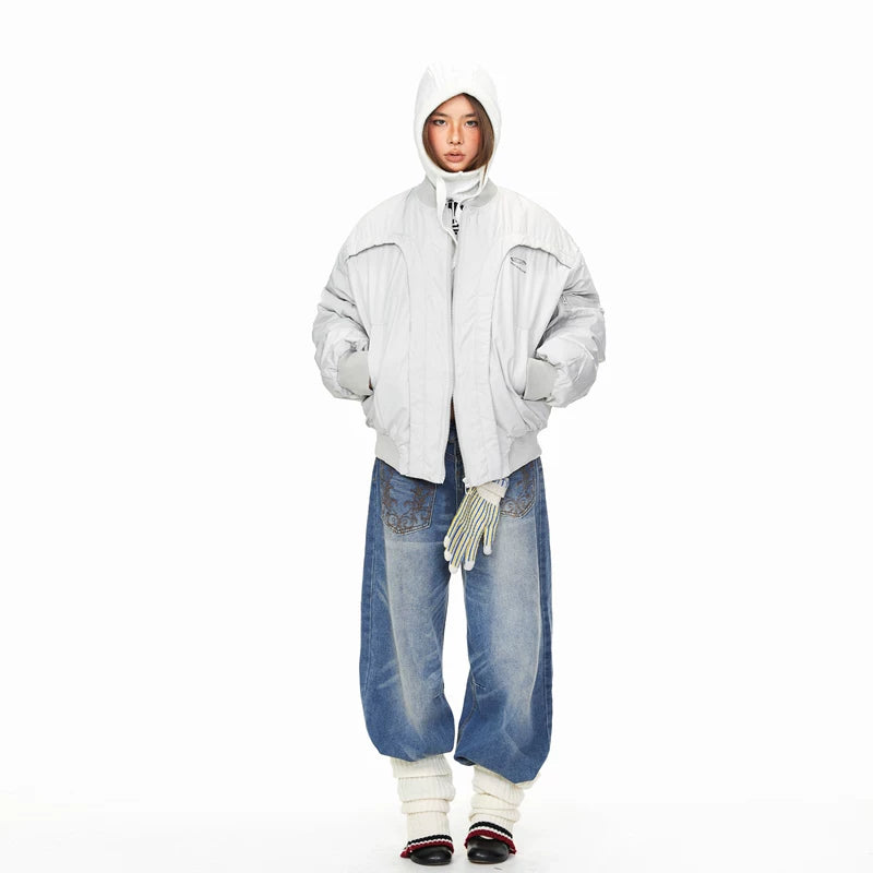 Letter Embroidered Padded Flight Jacket 5