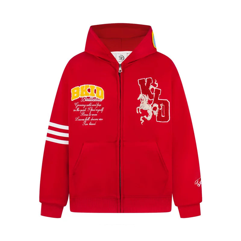 1627207:28326,6178518990059,1627207:28326,6178518990060,1627207:28326,6178518990061,6178518990059,6178518990060,6178518990061, Letter Embroidered Zip Up Hoodie Jacket