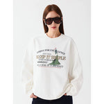 Letter Print Crew Neck Sweatshirt Pullover 2
