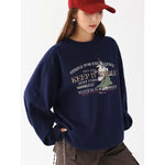 Letter Print Crew Neck Sweatshirt Pullover 5