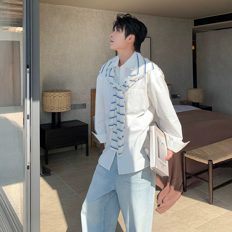 6207999526811,6207999526812,6207999526813,6207999526814, Lightweight Pure Cotton Casual Button-Down Shirt