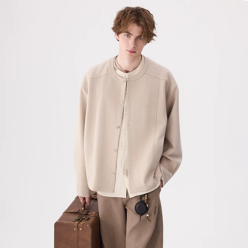 Linen Blend Crew Neck Cardigan Sweater 2