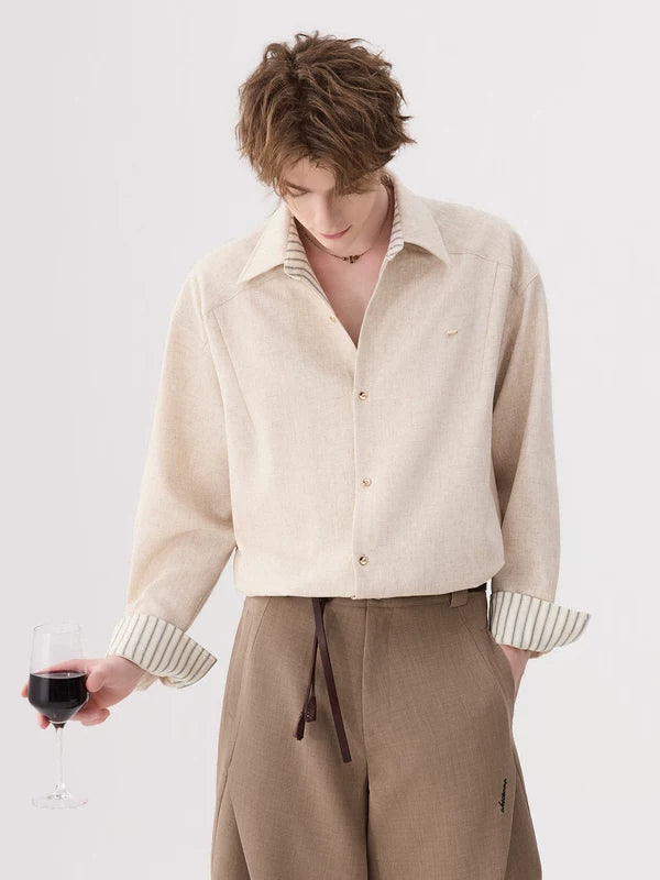 Linen Blend Wrinkle-Free Button-Up Shirt 5