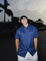 Linen Short-Sleeve Button-Up Shirt 4