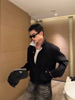 Linen Stand Collar Casual Zip Jacket 2