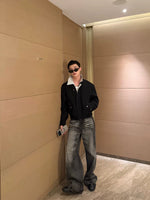 Linen Stand Collar Casual Zip Jacket 4