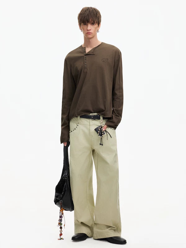 Long Sleeve Henley T-Shirt Slim Fit 5