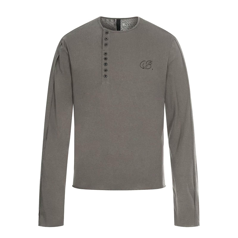 6026893436549,6026893436550,6026893436551,6026893436552, Long Sleeve Henley T-Shirt Slim Fit