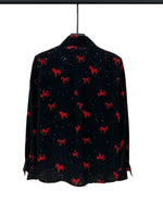 Long Sleeve Horse Print Button-Up Shirt 3