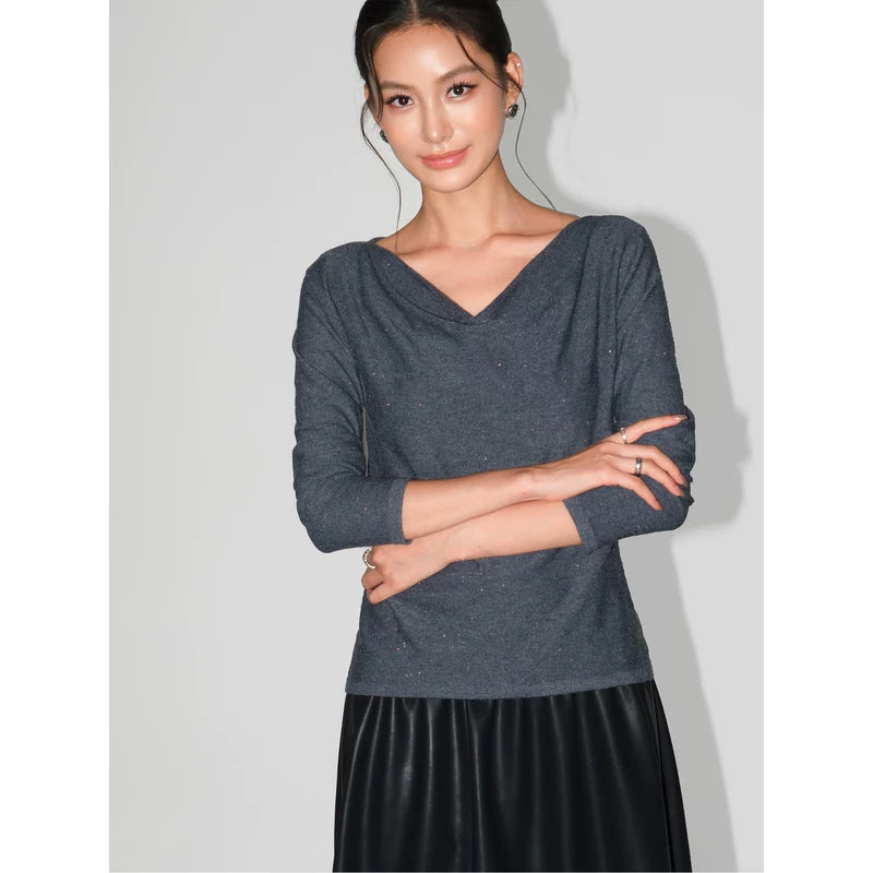 Long-Sleeve Knit Top with Bow Neck 5