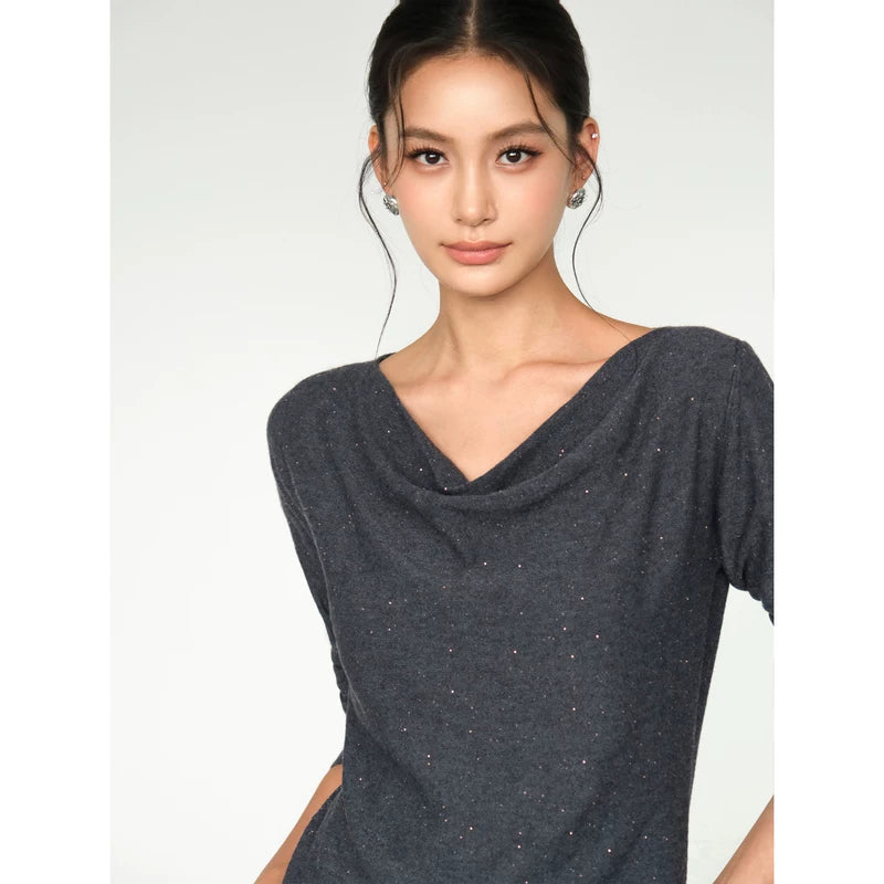 1627207:380904279,6011845249464,1627207:380904279,6011845249465,1627207:380904279,6011845249466,6011845249464,6011845249465,6011845249466, Long-Sleeve Knit Top with Bow Neck