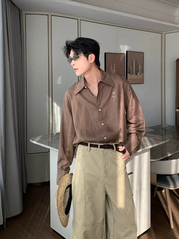 Long Sleeve Minimalist Linen Shirt 4