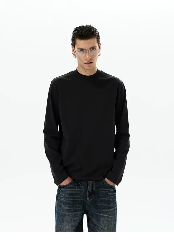 6183511151934,6183511151935,6183511151936,6183511151937, Long Sleeve Mock Neck Pullover Shirt