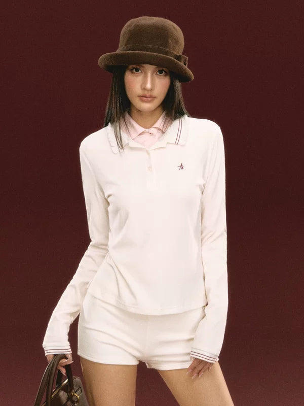 Long Sleeve Polo Top and Pants Set 2