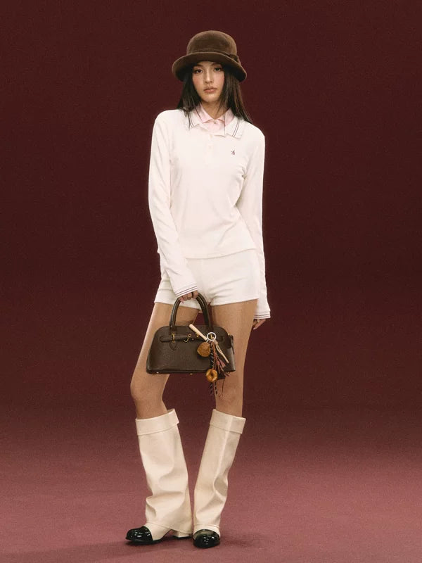 Long Sleeve Polo Top and Pants Set 5