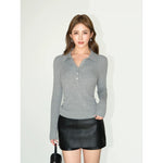 6013155445684,6013155445685,6013155445686,6013155445687, Long Sleeve Slim Fit Polo Knit Top