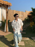 Long Sleeve Streetwear Shirt With Line Art 2