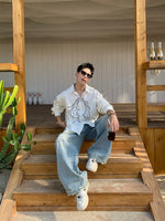 Long Sleeve Streetwear Shirt With Line Art 3