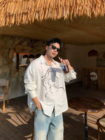 Long Sleeve Streetwear Shirt With Line Art 4