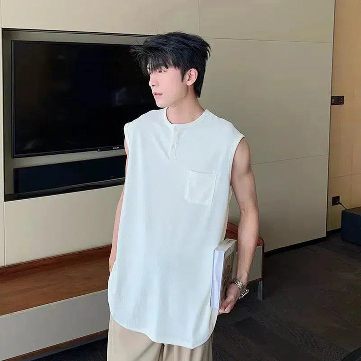 loose Fit Tank Top with Pocket